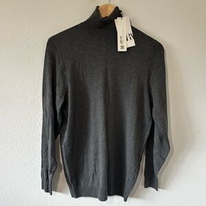 Zara Gray Men's Turtleneck Sweater